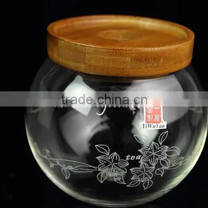 2016 Hot Sale Glass Jar With Wood Lid , Glass Spice Jar thumbnail-3
