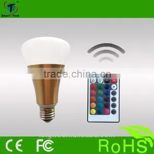 2016 Hot Selling E27/B22 9W RGB Full Color Change LED Bulb With IR Remote Control thumbnail-1