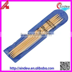 20 cm Double Points Bamboo Knitting Needles 5 Pieces in PVC Bag thumbnail-1