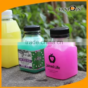 Cold Pressed Juice Recyclable Square Bottles With Safety Cap thumbnail-1