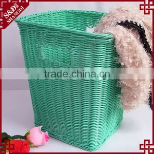 Custom Wholesale Waterproof Plastic Hand Woven Laundry Baskets in Bulk thumbnail-2