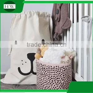 Baby Kids Children Cotton Canvas Toy Storage Bag Bear Pattern Canvas Laundry Sack Bag thumbnail-4