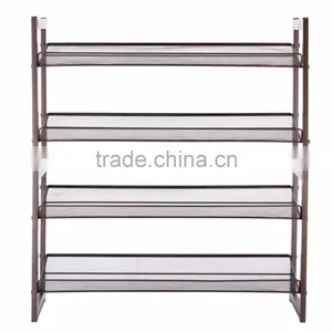 Vivinature Shoes Storage Rack, Shoes Rack With Mesh Metal Style thumbnail-1