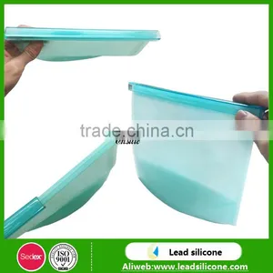 Food Grade Fresh Vegetable Silicone Seal Food Bags,Silicone Food Storage Bag thumbnail-2