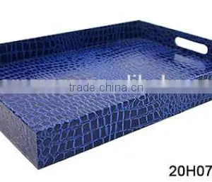 Coloful Leather Serving Tray With Two Handles, 35.5*48.3*5cm thumbnail-2