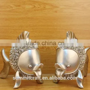 Resin Fish Decoration With Rose Pattern thumbnail-2