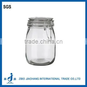 Zibo Cheap Simple Clear Airtight Empty Glass Jar With Clamglass Lid thumbnail-1