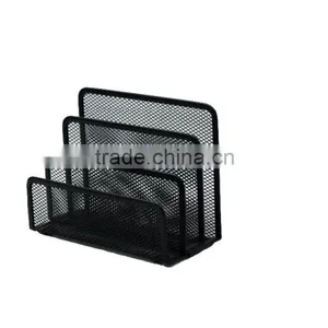 3 Divided Metal Mesh Desktop Paper And Letter Holder thumbnail-2