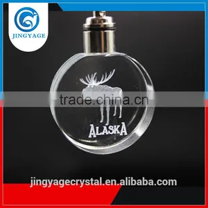 3D Laser Engraved Animal Round Crystal Key Chains Souvenir Gifts thumbnail-1