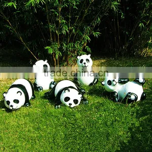 Resin Outdoor Animal Statues Fiberglass Garden Panda Statue for Sale thumbnail-5