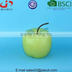 BSCI Audit Factory Popular Home Decor Ceramic Apple Figurine, Ceramic Green Apple Decorative Fruit thumbnail-1