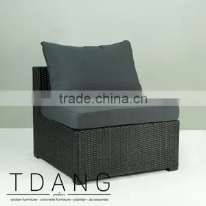 Kessler Wicker Armless Sofa With Cushion - Modulo Wicker Lounge Chair thumbnail-1