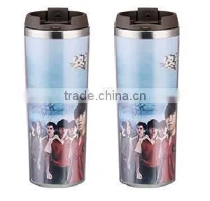 350ml/400ml/450ml Stainless Steel Inner Plastic Outer Steel Double Layer Cup thumbnail-6