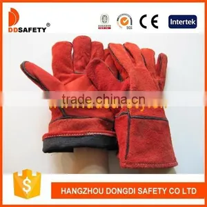 DDSAFETY Wholesale Welder Glove Red Cow Split Leather Gloves thumbnail-1