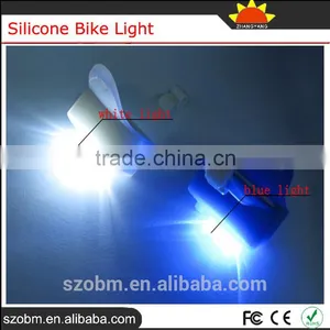 Super Bright 3 Led White Blue Lights Front Rear Silicone Bike Light Bicycle Tail Light thumbnail-2