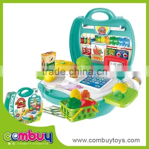 Hot Sale Kids Indoor Pretend Play Plastic Fruit Crates Supermarket Toy Set thumbnail-1