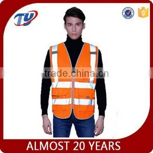 Reflective Safety Vest Fluorescent Orange Security Vest thumbnail-1