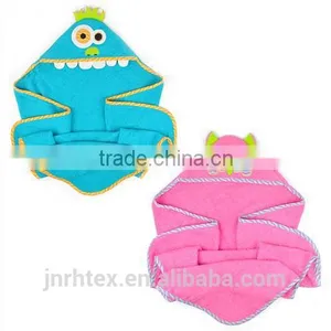 Eco-friendly Embroidery Designs Ring Spun Cotton Velour Wholesale Hooded Baby Towel for Bathroom thumbnail-5