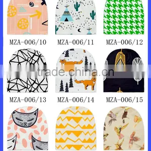 OEM Service Unisex Super Cute Newborn Baby Hats 100%Cotton Watermelon Pattern Printed Kids Beanie Cap thumbnail-5