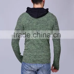 2017 New Seamless Running Zipped Thumb Hole Sport Jacket for Man thumbnail-2