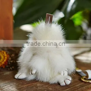 2017 Hot Selling Mink Fur Keyring/Popular Real Fur Ball Mink Fur Rabbit Shpe Keychain thumbnail-4