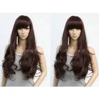 Fried Long-Style Fashion Wig Beautiful Women Party Wig Human Hair Lace 100% Quality thumbnail-1