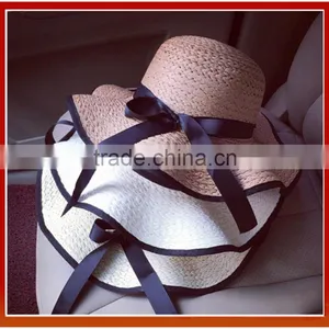 New Natural Stylish Wide Brim Straw Hat /Natural Crochet Straw Hats For Girls/Fashion Beach Cap Sun Hat Summer Straw Hat thumbnail-1