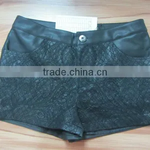 Black Fake Leather Shorts Women Fashion Hot Shorts Women Shorts thumbnail-1