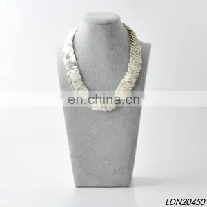 Multi Layer Ivory Shell Necklace Fashion Statement Necklace thumbnail-4