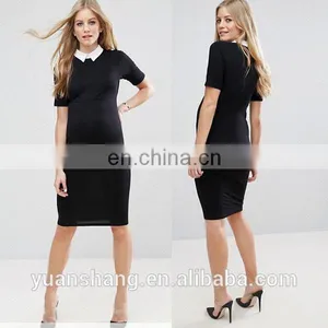 2017 Office Maternity Clothing Women Maternity Dress With Contrast Collar thumbnail-1