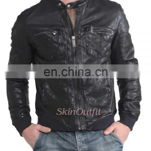 Black New Look Leather Jacket for Men thumbnail-1