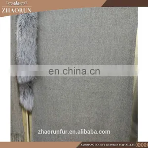 2016 Winter Genuine Pashmina Shawl With Fox Fur Collar Fashion Cashmere Cape thumbnail-6