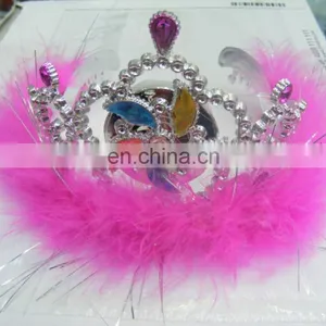Party Carnival Cheap Plastic Pink Princess Crown Headband for Girls PH-0010 thumbnail-1