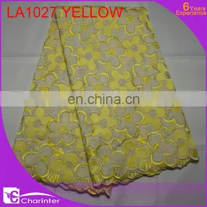 African Lace Fabric Swiss Voile Big Lace LA1027 Sky thumbnail-2