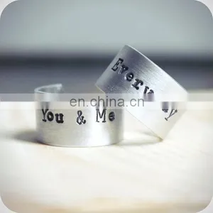 Fashion Wholesale Adjustable Engraved You and me Gay Couple Ring for Lovers thumbnail-1