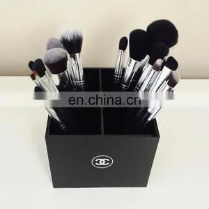 Black Cube Pmma Makeup Brush Holder Plexiglass Brush Display Stand Acrylic Brush Holder thumbnail-1