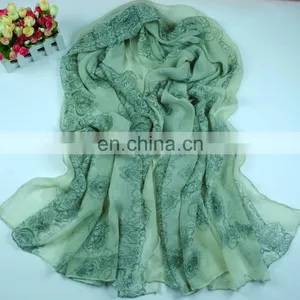 New Design Fashion Lady Voile Scarf Custom Printed Long Scarf thumbnail-4