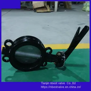 Steel Lever Wafer CI Body Butterfly Valve Coating Proof Corrosion Paint thumbnail-3