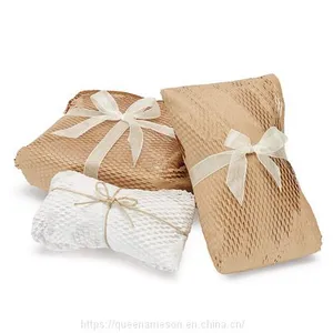 Green Honeycomb Attractive Presentation Kraft Paper Wrap Roll thumbnail-3