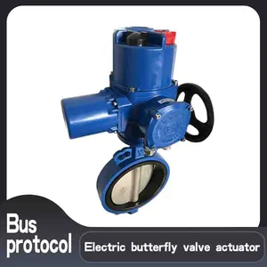 Wafer Type Electric Butterfly Valve DN80 Aluminium Alloy Box thumbnail-1