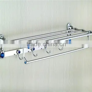 90 Degree Rotation Bathroom Wall Towel Shelf With Hooks With Blue&white Diamond A166 thumbnail-4