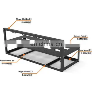 Video Card Rig Steel Opening Air Rig Frame Case Computer GPU Rig Rack For 6GPU 8GPU 12GPU In Stock thumbnail-3