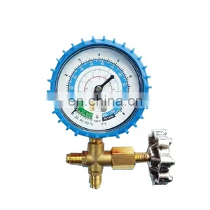 Conjunto de manómetro de colector único de bronce CT-466 para el sistema de refrigeración HVAC, carga de aire acondicionado automático AC, manómetro de colector único thumbnail-2