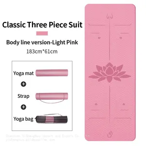 Yogamat Tpe New Balance Tpe Yoga Mat With Logo Travel Non Slip thumbnail-1