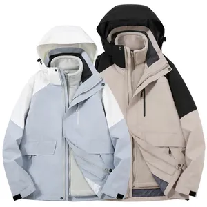 Outdoor Camping, Hiking, and Travel Two-piece Rechargeable Clothing - Stand up Zipper, Logo Printed Three in One Workwear Wholesale thumbnail-1