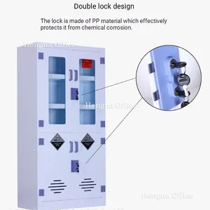 HN-UL2 PP Corrosive Cabinet for University Laboratory, 22 Gallon, Spill-proof Adjustable Shelves and Dual-Lock System, Custom Supported thumbnail-5