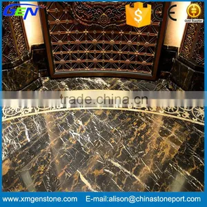 Good Price Natural Polished Black Gold Marble Tiles thumbnail-1