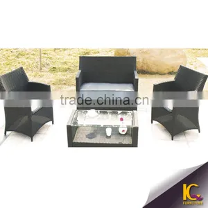 Garden Line Lowes Wicker Outdoor Patio Rattan Sofa With Cushions thumbnail-5