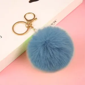 Solid Color Fluffy Ball Bag Charm thumbnail-2