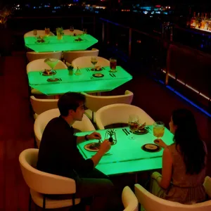 Hotel Bar Outdoor Party Luminous Furniture Kit IP65 Waterproof 16 Color Adjustable LED Glow Table Sofa Set thumbnail-2